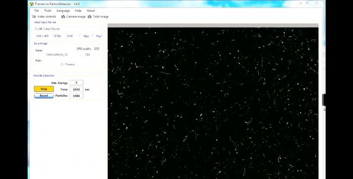 Making a radiation detector from a webcam