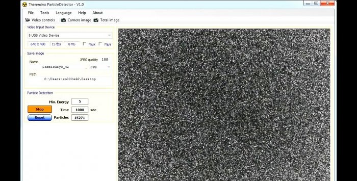 Making a radiation detector from a webcam