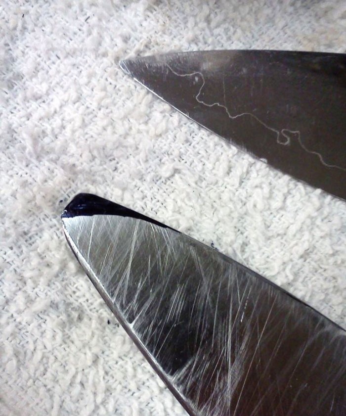 How to repair a kitchen knife with a broken tip