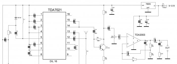 Radio receiver on TDA7021