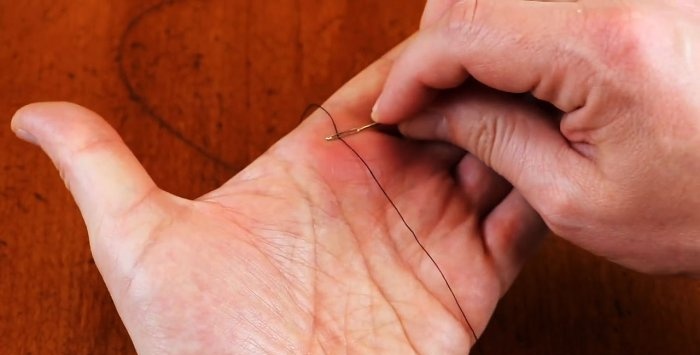 An instant way to thread a needle without any tools