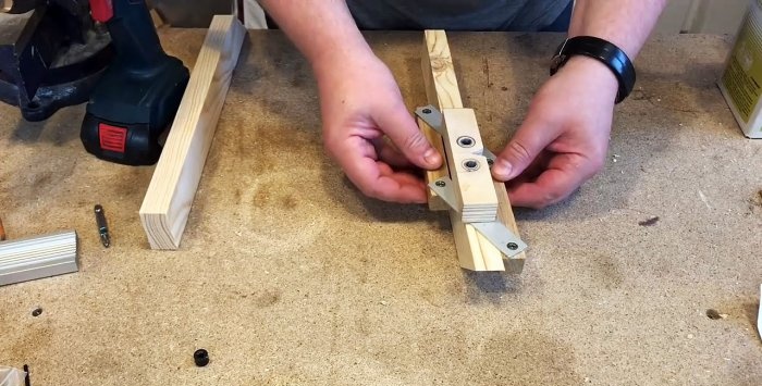 Self-centering jig for adding dowels