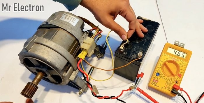 How to turn a washing machine motor into a 220 V generator