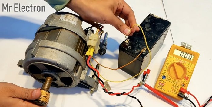 How to turn a washing machine motor into a 220 V generator