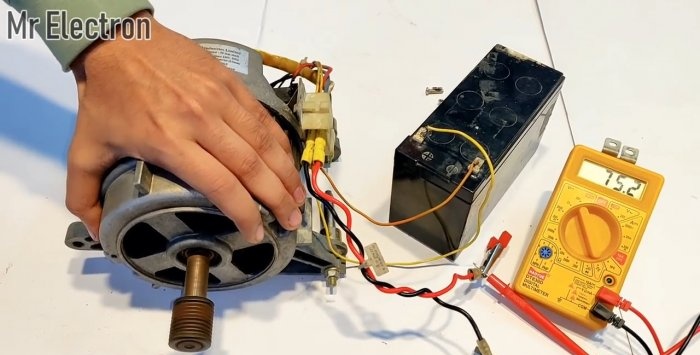 How to turn a washing machine motor into a 220 V generator