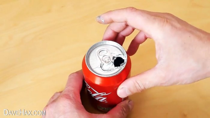 How to pierce an aluminum can with your finger