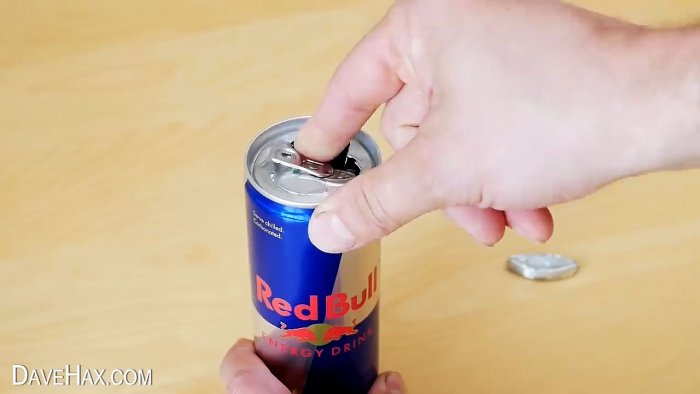 How to pierce an aluminum can with your finger