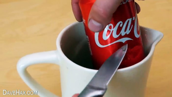 How to pierce an aluminum can with your finger