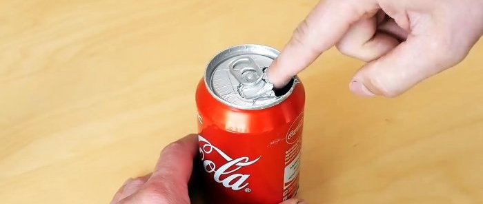 How to pierce an aluminum can with your finger