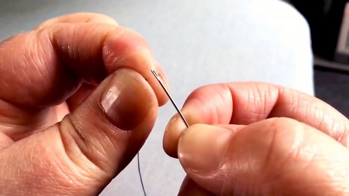 How to thread a needle without wetting the tools and unnecessary red tape