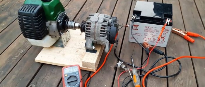 A simple do-it-yourself gasoline generator made from available parts