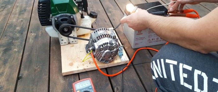 A simple do-it-yourself gasoline generator made from available parts