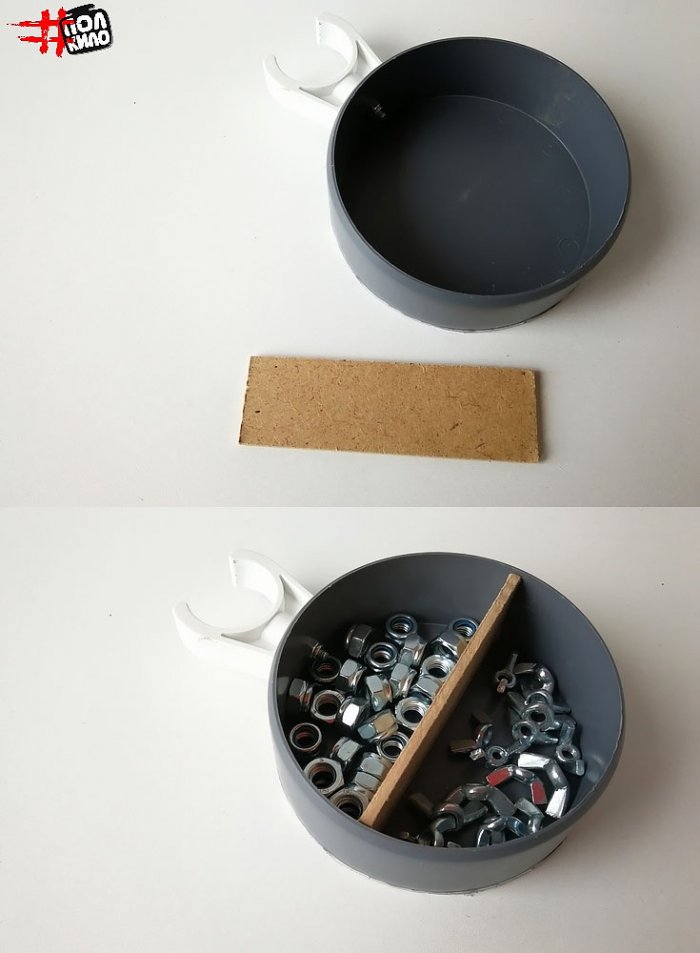 Simple organizer made of PVC pipes