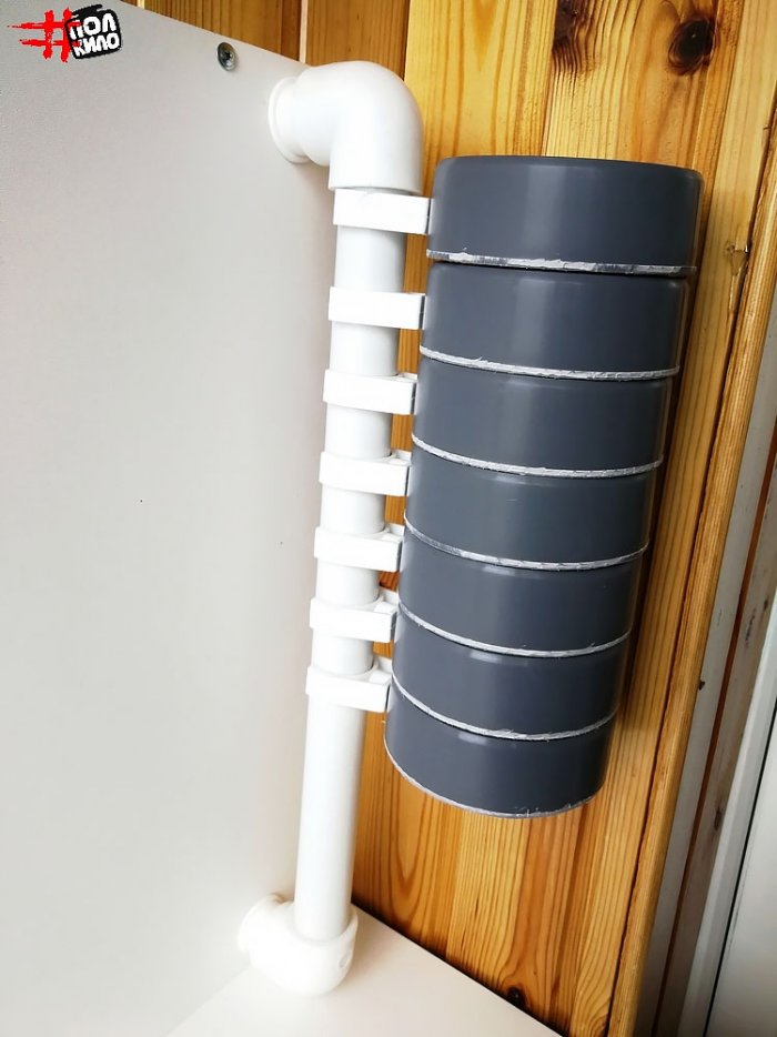 Simple organizer made of PVC pipes