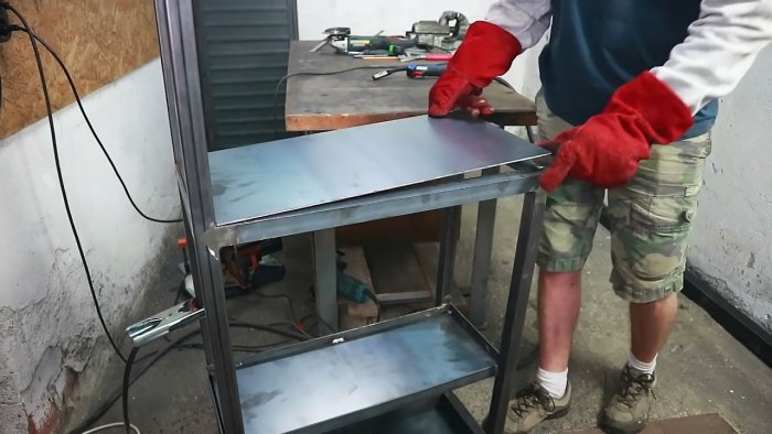 Unique DIY welding trolley with folding table