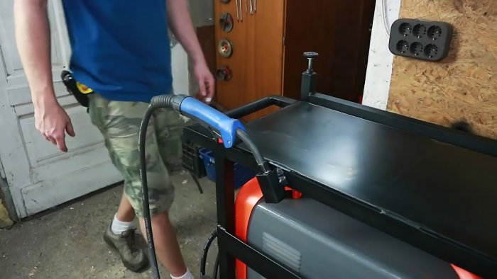 Unique DIY welding trolley with folding table