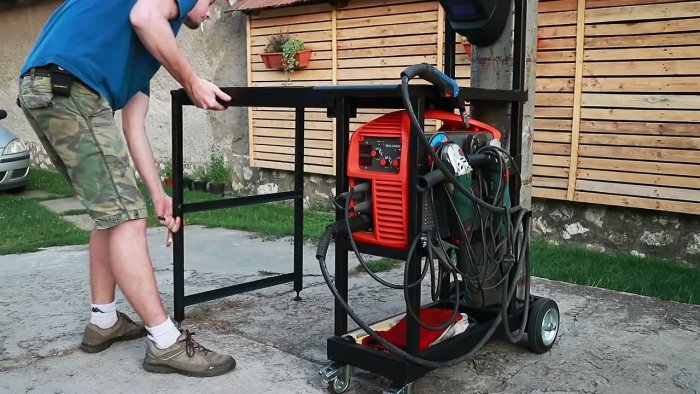 Unique DIY welding trolley with folding table