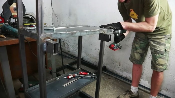 Unique DIY welding trolley with folding table