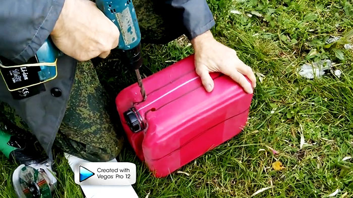 Great tool box made from a plastic canister