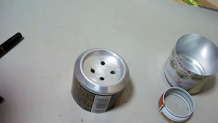 Alcohol jet burner made from aluminum cans