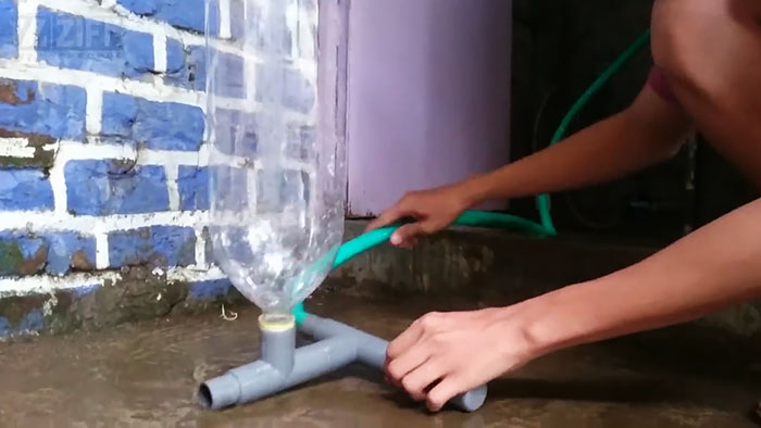 Mini-wash from leftover PVC pipes and bottles