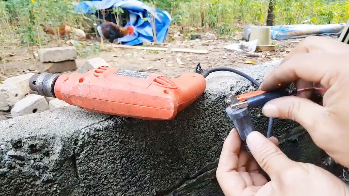 How to restore a burnt out drill by converting it from 220 V to 12 V