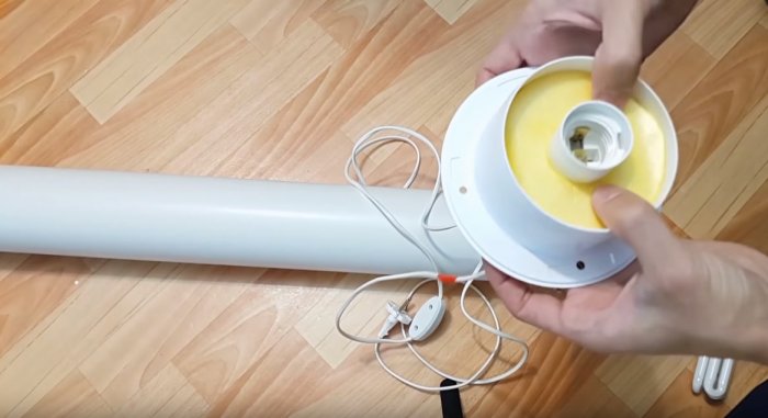 How to make a simple lamp from PVC pipe