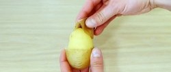 A way to quickly peel potatoes so that the skin peels off on its own