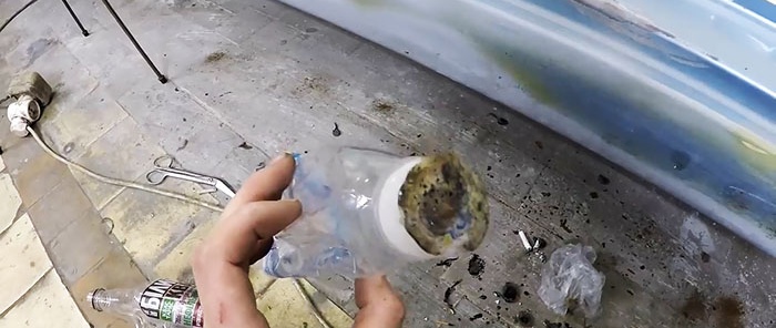 Removing dents using a plastic bottle