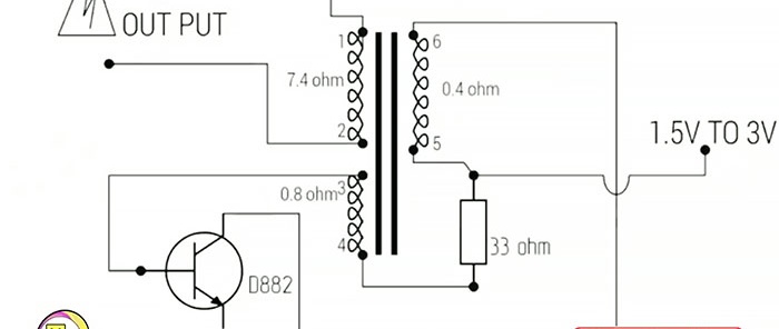 From a broken charger Mini converter from 15 V to 220 V