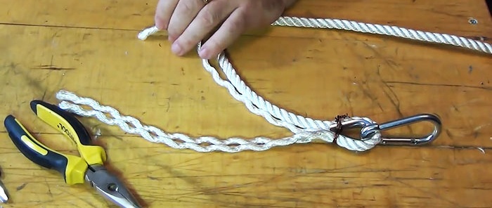 How to braid a rope without a knot into a loop or for attaching a thimble