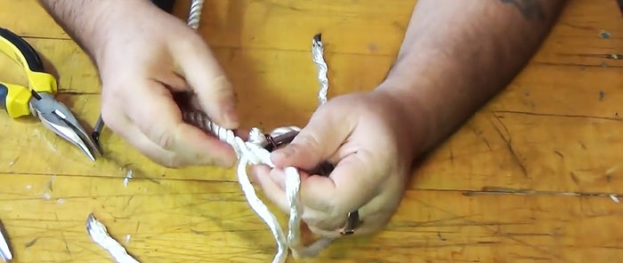 How to braid a rope without a knot into a loop or for attaching a thimble