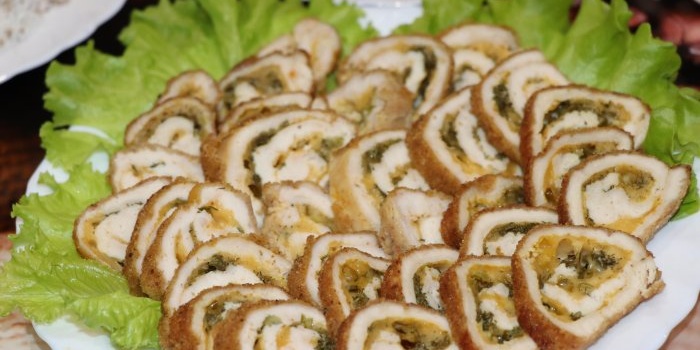 Chicken roll with cheese for the holiday