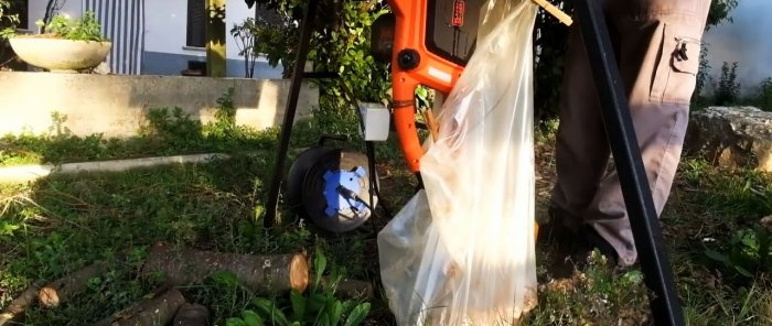 How to make a machine for sawing firewood from an electric chain saw