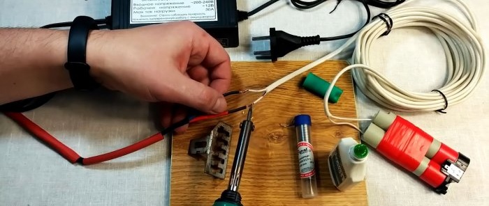 How to convert a cordless screwdriver to 220 V