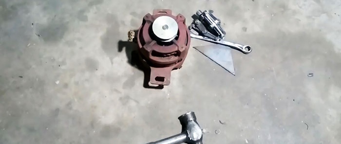 How to remove a press-on pulley from an electric motor and install a drill chuck