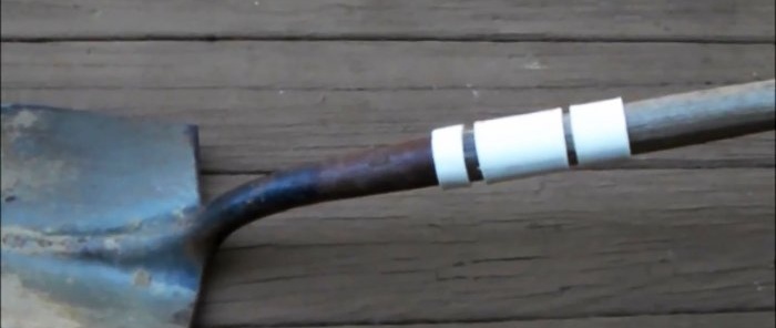 An easy way to repair a cracked shovel handle