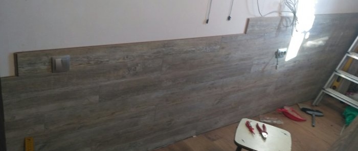 Laying laminate on the wall