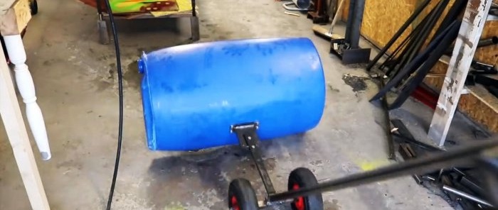 How to make a snow blower from a plastic barrel