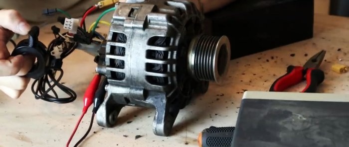 Converting a car generator into a powerful electric motor