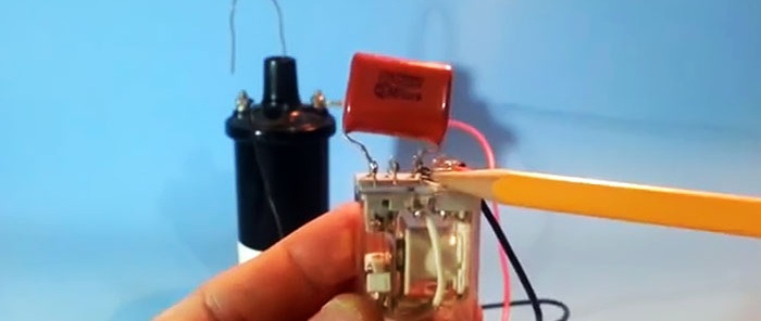 How to make a simple high voltage converter from an ignition coil and relay