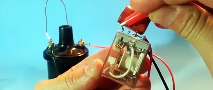 How to make a simple high voltage converter from an ignition coil and relay