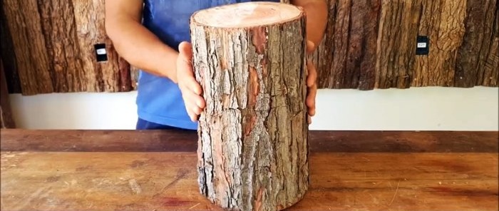 How to make a bread box from a piece of log