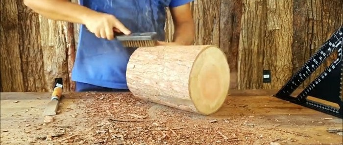 How to make a bread box from a piece of log