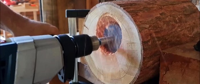 How to make a bread box from a piece of log