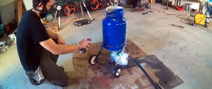 How to make a sandblaster from a small gas cylinder