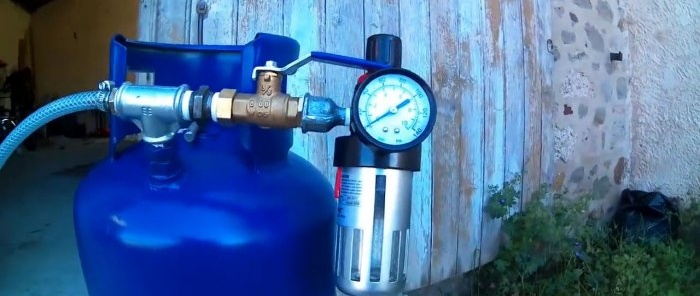 How to make a sandblaster from a small gas cylinder