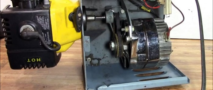 Charger-generator from trimmer engine