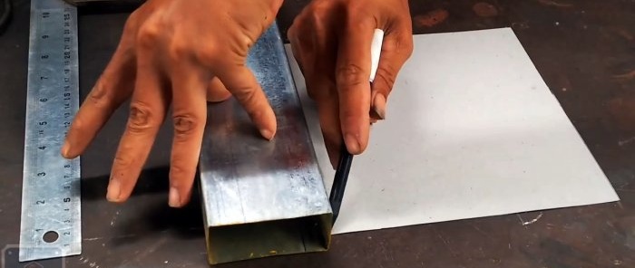 How to bend a profile pipe at a right angle in the style of wood carving