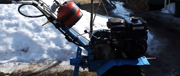 How to convert a gasoline walk-behind tractor to gas